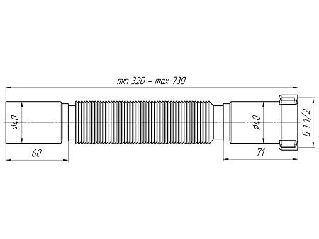 Гофра для сифона гибкая пластиковая стандартная АНИПЛАСТ K104 40-11/2"