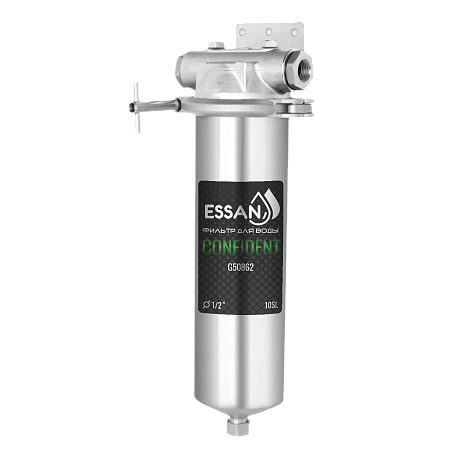 Корпус-колба фильтра из нержавейки ESSAN CONFIDENT горячая и холодная вода 10SL, 1/2" В (8)