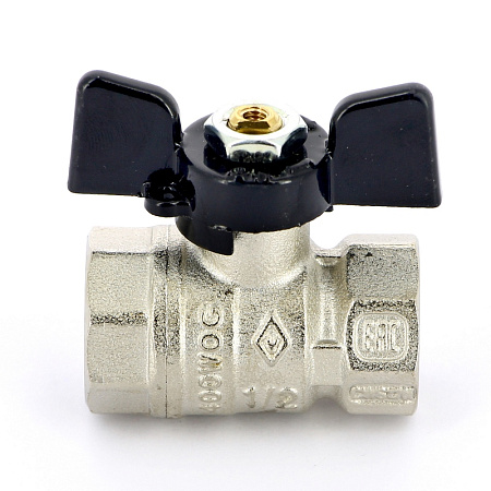 Кран шаровой BUGATTI ARIZONA 602 бабочка 1/2" ВВ, стандартный проход