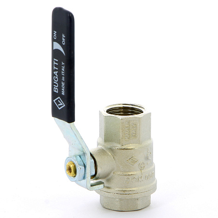 Кран шаровой BUGATTI OREGON 301 рукоятка стальная 1/2" ВВ, полнопроходной
