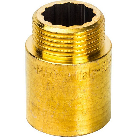 Удлинитель резьбовой латунный STOUT без покрытия 3/4"x30мм ВН