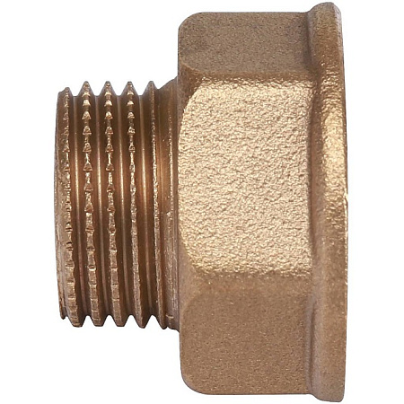Удлинитель шестигранный резьбовой латунный STOUT без покрытия 1/2"x3/4" ВН