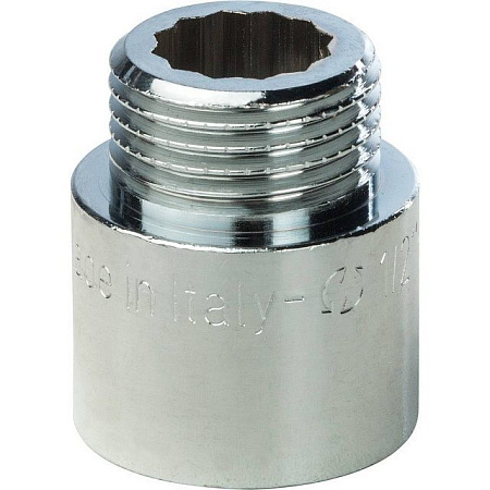 Удлинитель резьбовой латунный STOUT хром 1/2"x40мм ВН (легкая версия)
