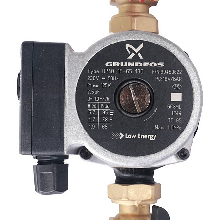ГБМ Насосная группа STOUT без смесителя, с насосом GRUNDFOS UPSO15-65 DN20 (3/4"), прямым контуром