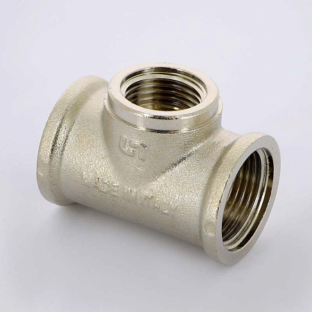 Тройник переходной резьбовой латунный UNI-FITT никель 3/4"х1/2"х3/4" В