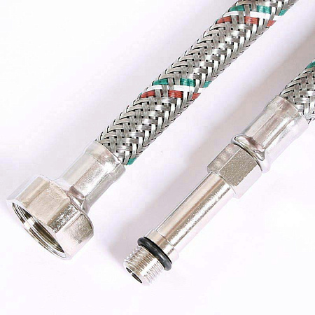 Гибкая подводка для смесителя UNI-FITT МL10х1 - 1/2", 120 см, удл. штуцер, DN 8, оплётка из нерж. ст
