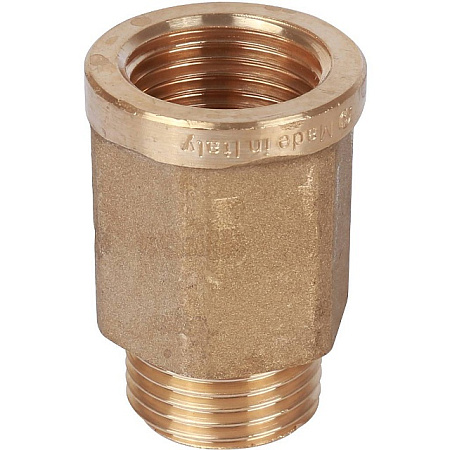 Удлинитель шестигранный резьбовой латунный STOUT без покрытия 1/2"x1/2" ВН