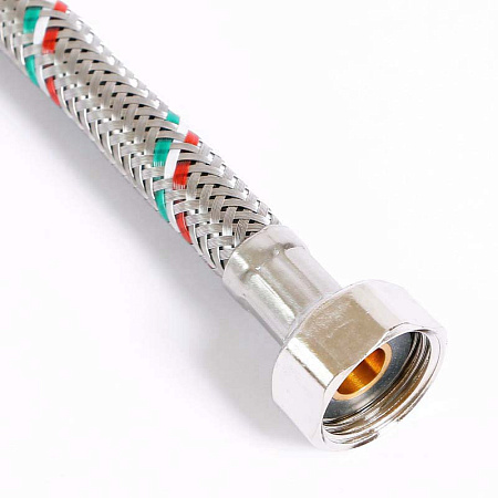 Гибкая подводка для смесителя UNI-FITT МL10х1 - 1/2", 80 см, удл. штуцер, DN 8, оплётка из нерж. ста